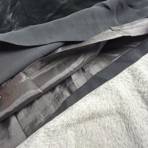 Andrea Polizzi For Rex Lester Black Velvet Striped Mini Dress Size 10 Lined - Picture 8 of 9